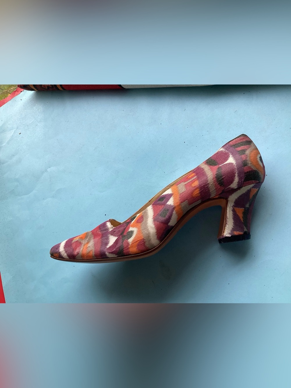 Vintage Philippe Model Multicolor Geometric Mid Heel Pumps
